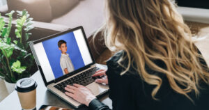 Mom ordering photo online
